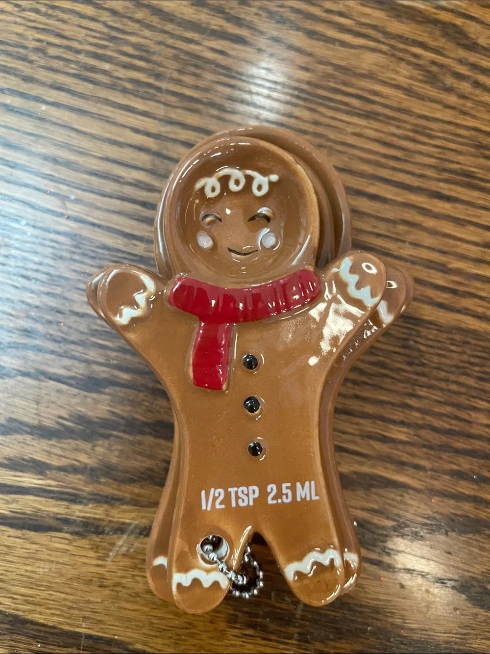 Target Gingerbread Measuring Spoon Set - Brown with Red Scarves